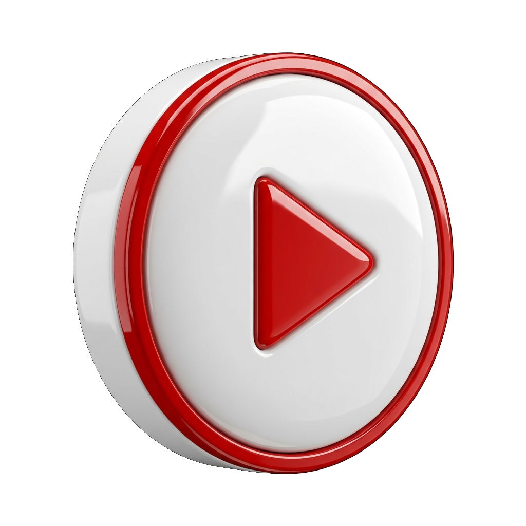 3D Glass & Porcelain Play Button